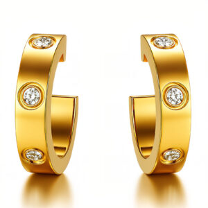 88196-0 18K Triple Layer Gold Earrings