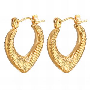 89838-0 18K Triple Layer Gold Earrings