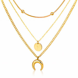 90680-0 18K Triple Layer Gold Necklace