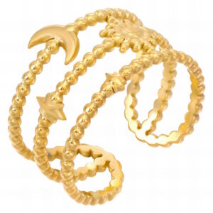 87103-0 18K Triple Layer Gold Ring