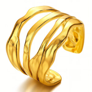 87113-0 18K Triple Layer Gold Ring