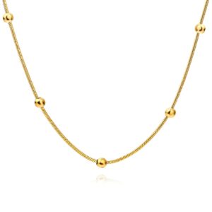 87401-0 18K Triple Layer Gold Necklace