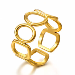 87622-0 18K Triple Layer Gold Ring