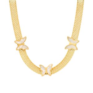87978-0 18K Triple Layer Gold Necklace