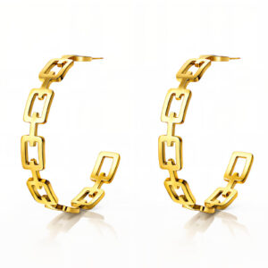 87984-0 18K Triple Layer Gold Earrings