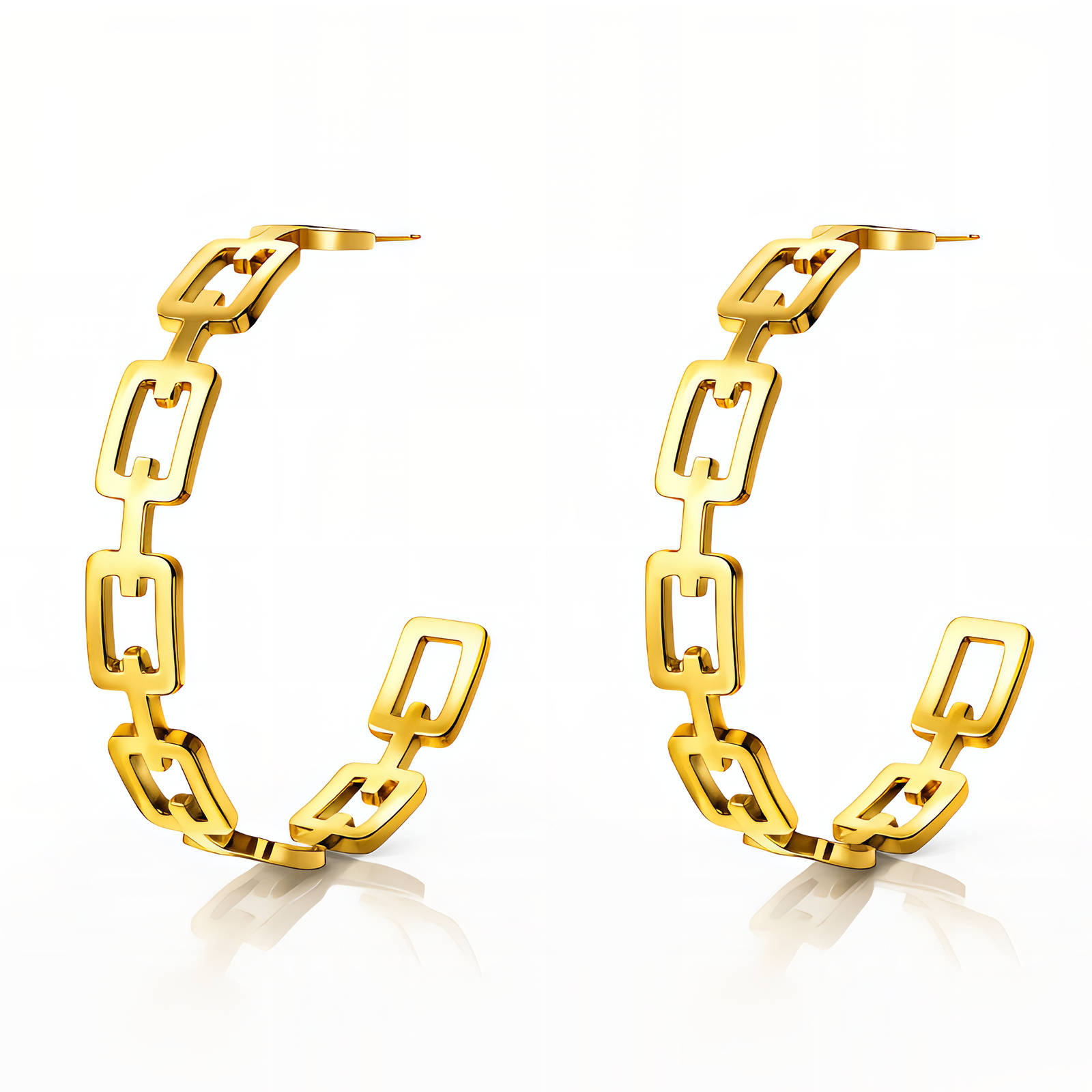 87984-0 18K Triple Layer Gold Earrings