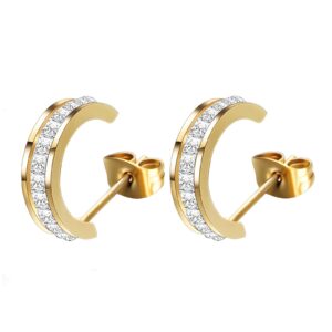 88225-0 18K Triple Layer Gold Earrings