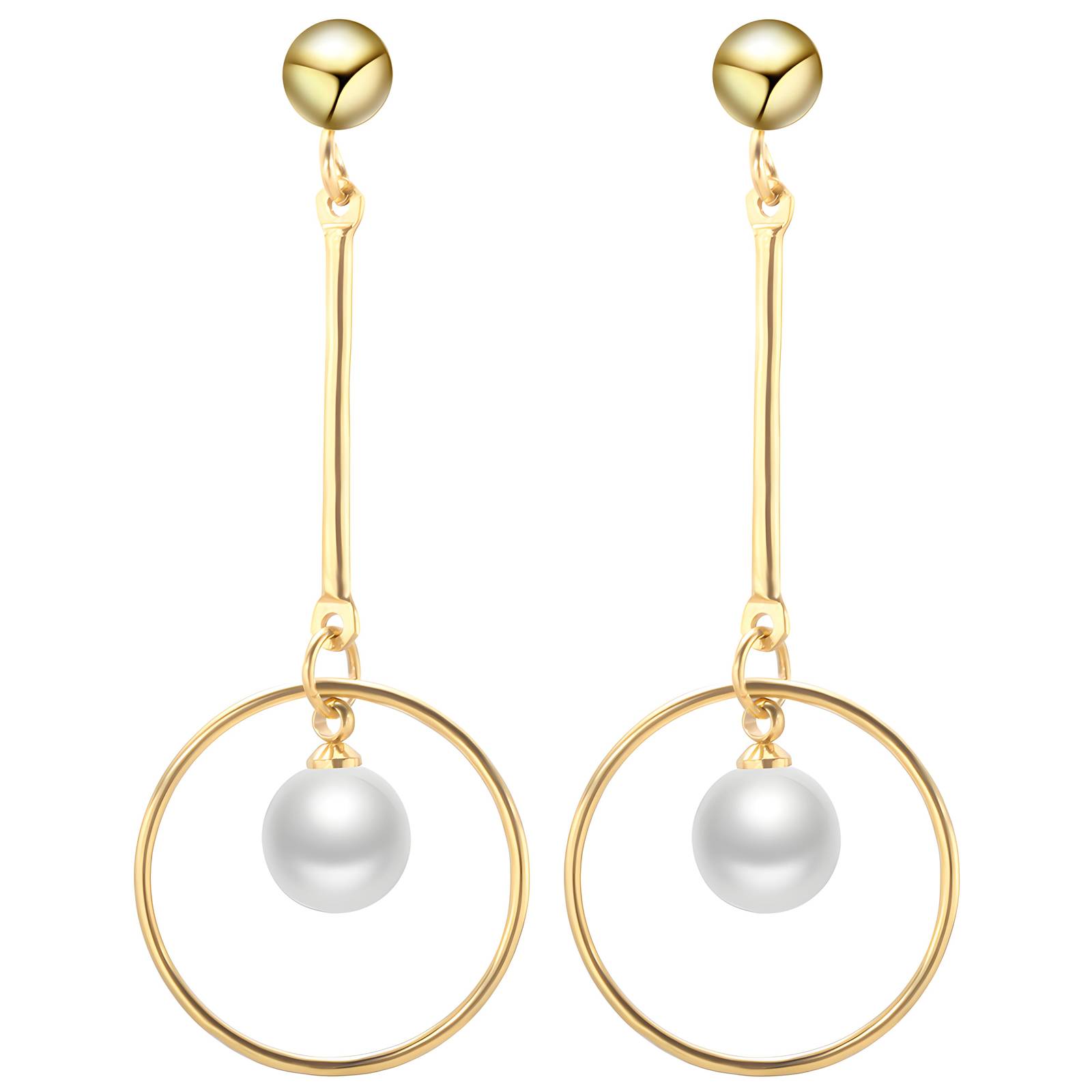 88241-0 18K Triple Layer Gold Earrings