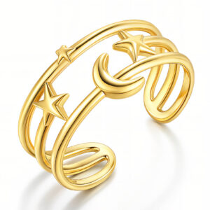 88348-0 18K Triple Layer Gold Ring