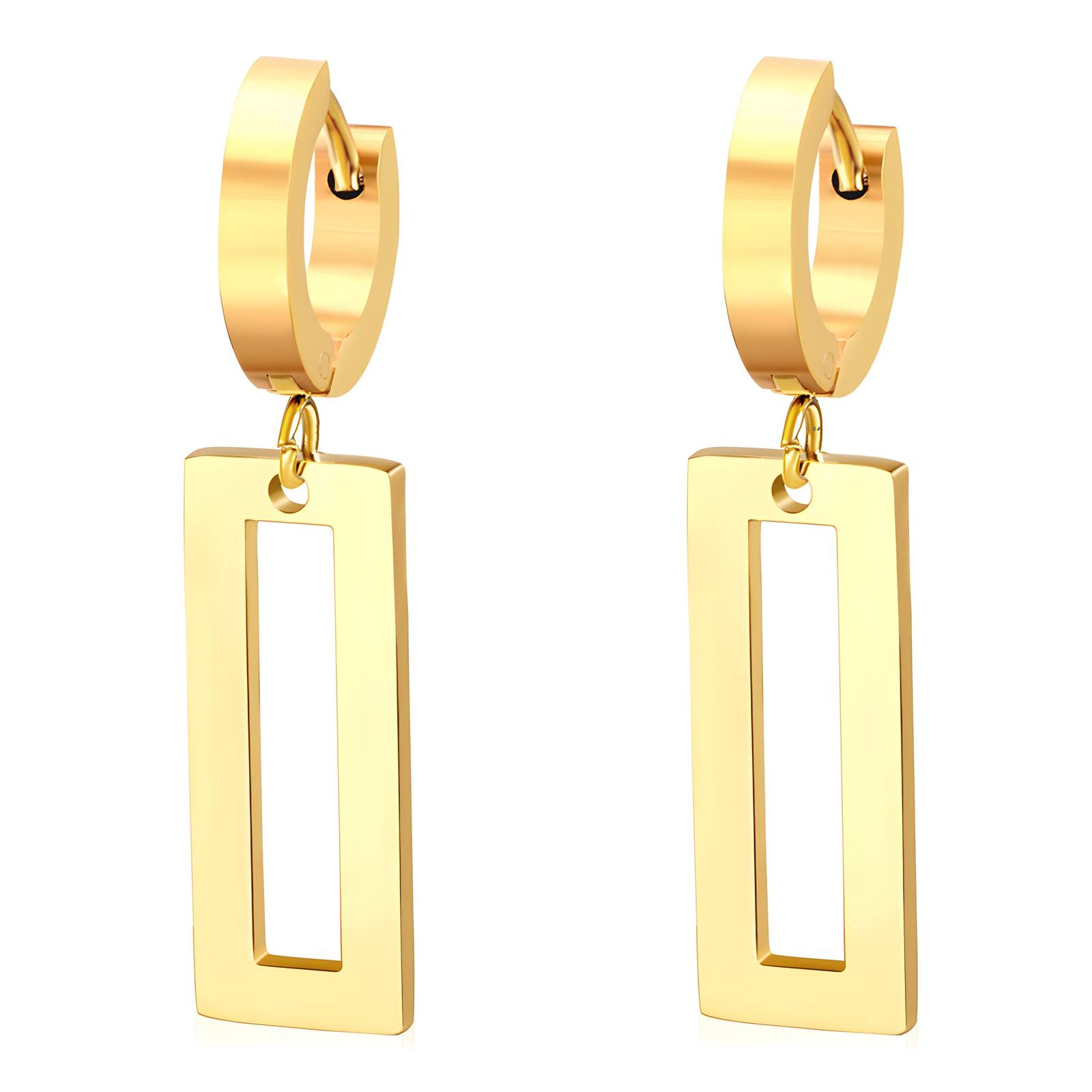 88372-0 18K Triple Layer Gold Earrings