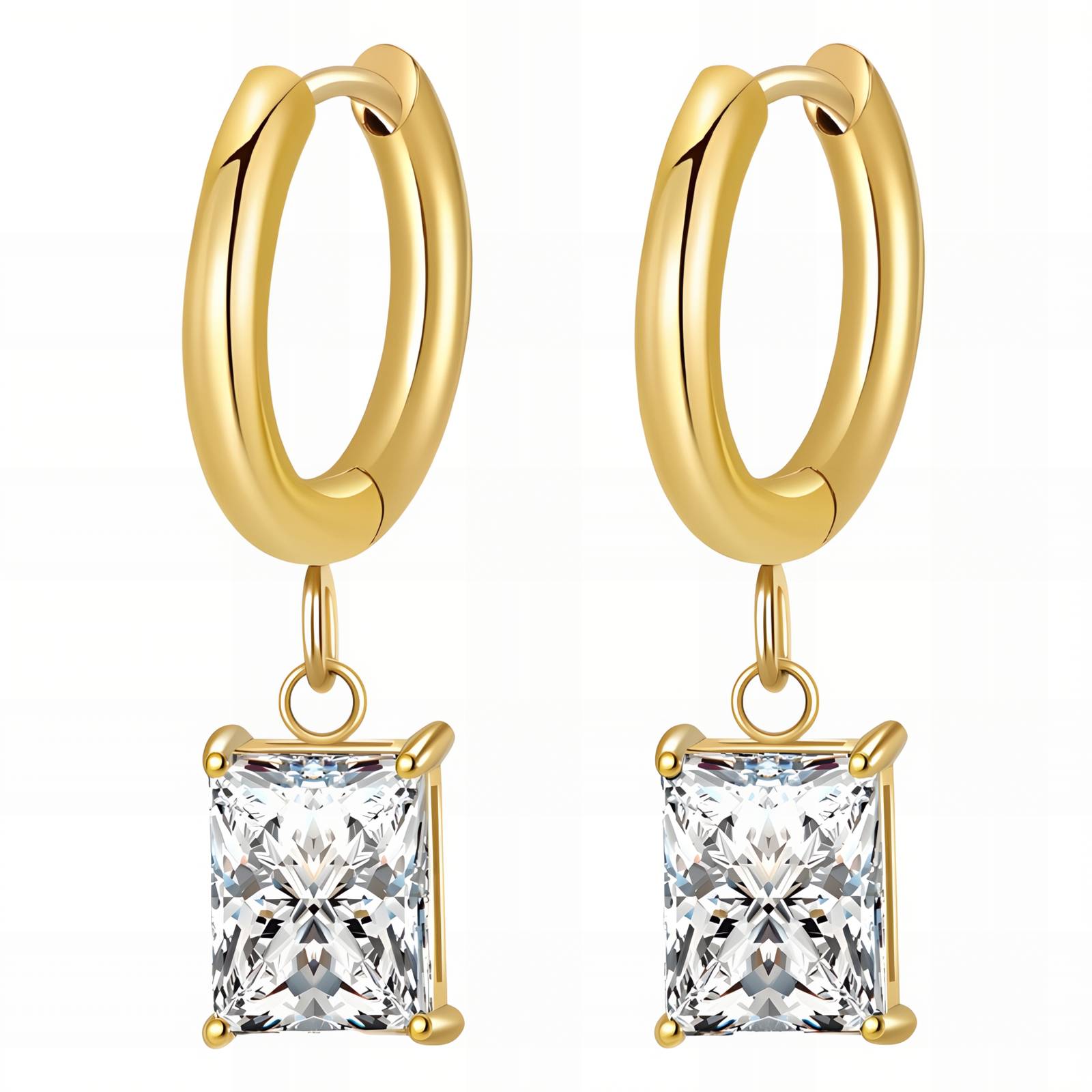 89992-0 18K Triple Layer Gold Earrings