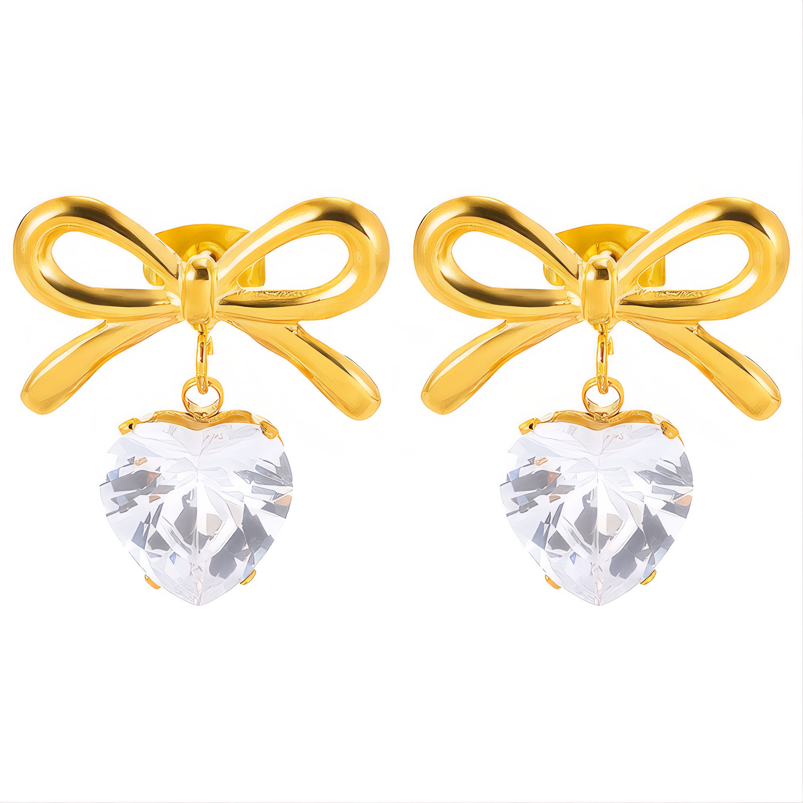 90139-0 18K Triple Layer Gold Earrings