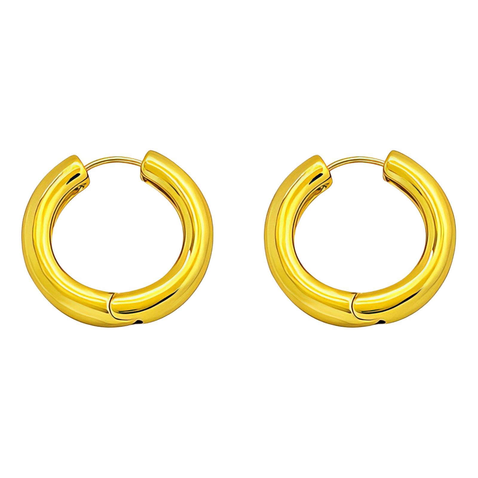 90422-0 18K Triple Layer Gold Earrings