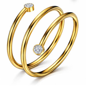 The Celeste Double Spiral Ring